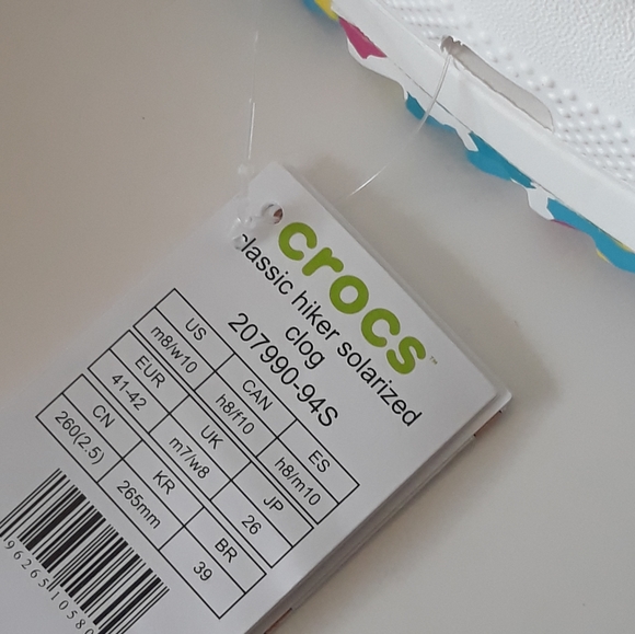 (New) Crocs Hiker Clogs (W10/M8) & Lisa Frank Jibbitz Set - Picture 11 of 11